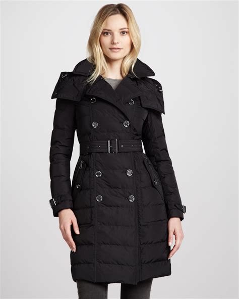 burberry brit belted puffer coat with hood|Burberry puffer coat sale.